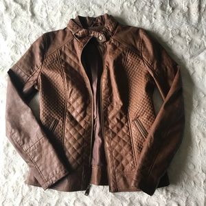 Brown leather jacket